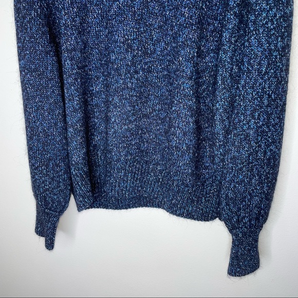 NWT Banana Republic Blue Marled Puffed Sleeve Marled Crew Neck Sweater. Size XXL - Picture 2 of 7